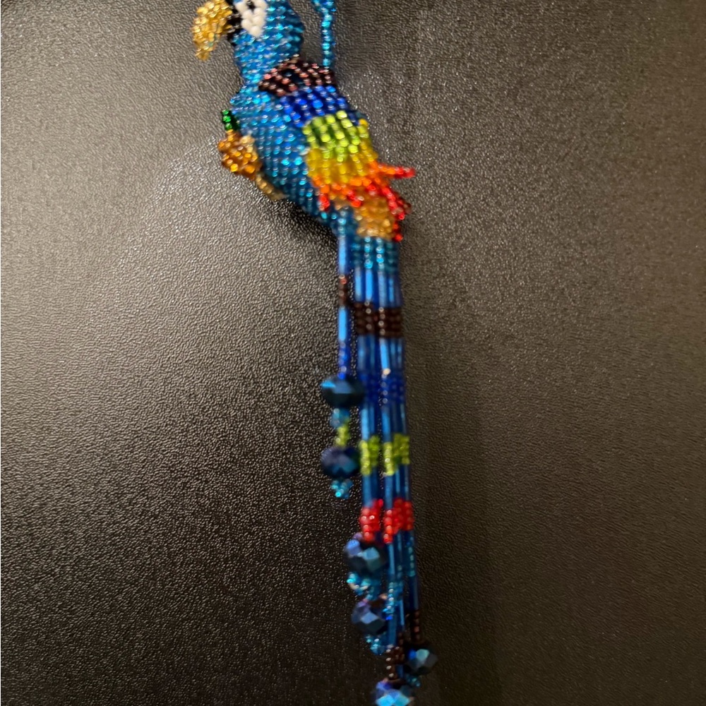 Handmade Beaded Parrot Keychain – Colorful & Fun - Picture 2 of 3